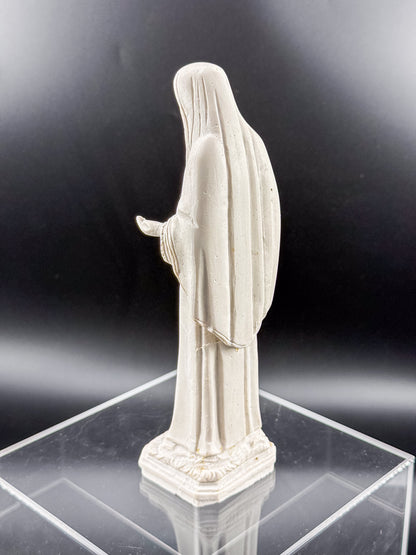Vintage Our Lady of Medjugorje Ivory Resin Statue, Virgin Mary Figurine