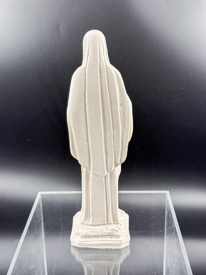 Vintage Our Lady of Medjugorje Ivory Resin Statue, Virgin Mary Figurine