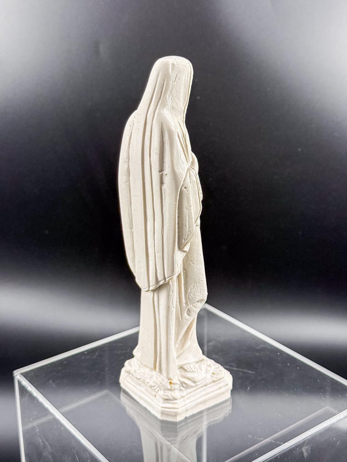 Vintage Our Lady of Medjugorje Ivory Resin Statue, Virgin Mary Figurine