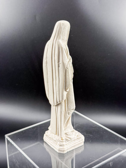 Vintage Our Lady of Medjugorje Ivory Resin Statue, Virgin Mary Figurine