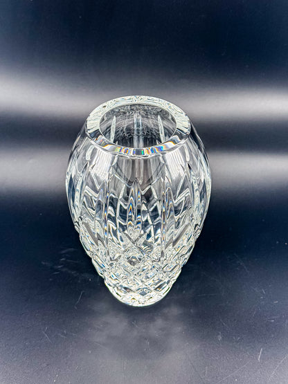 Waterford Crystal Araglin 7" Vase, Irish Cut Crystal Flower Vase with Diamond and Wedge Cut Pattern