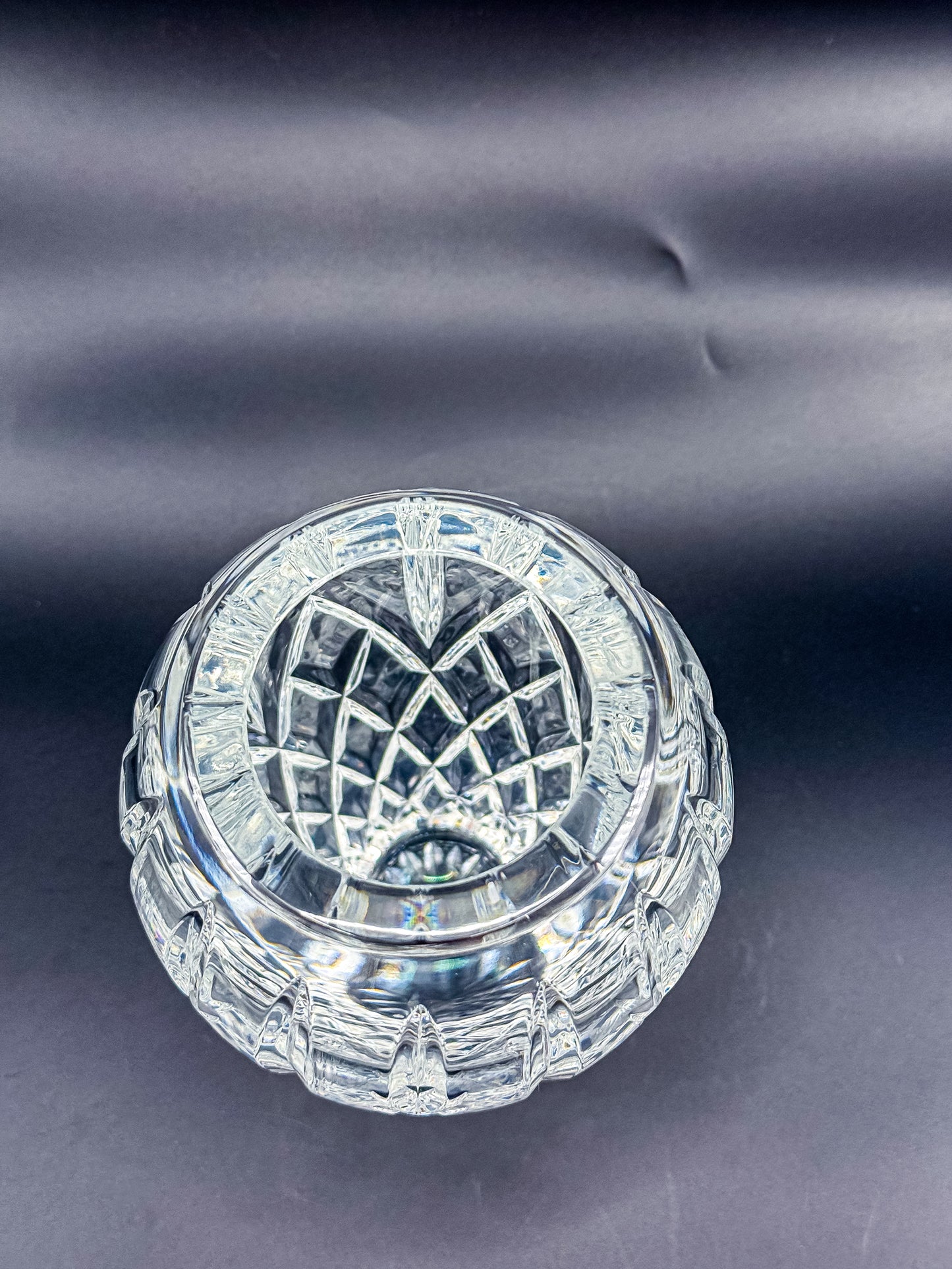 Waterford Crystal Araglin 7" Vase, Irish Cut Crystal Flower Vase with Diamond and Wedge Cut Pattern