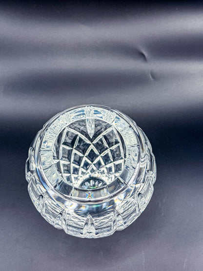 Waterford Crystal Araglin 7" Vase, Irish Cut Crystal Flower Vase with Diamond and Wedge Cut Pattern