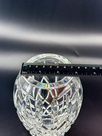 Waterford Crystal Araglin 7" Vase, Irish Cut Crystal Flower Vase with Diamond and Wedge Cut Pattern