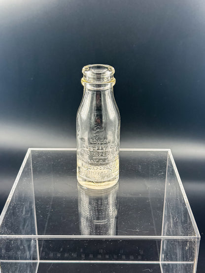 Vintage Thomas A. Edison Battery Oil Bottle, Embossed Glass Railroad Crossing Signal Bottle, Bloomfield NJ Industrial Americana