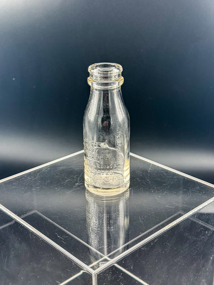 Vintage Thomas A. Edison Battery Oil Bottle, Embossed Glass Railroad Crossing Signal Bottle, Bloomfield NJ Industrial Americana
