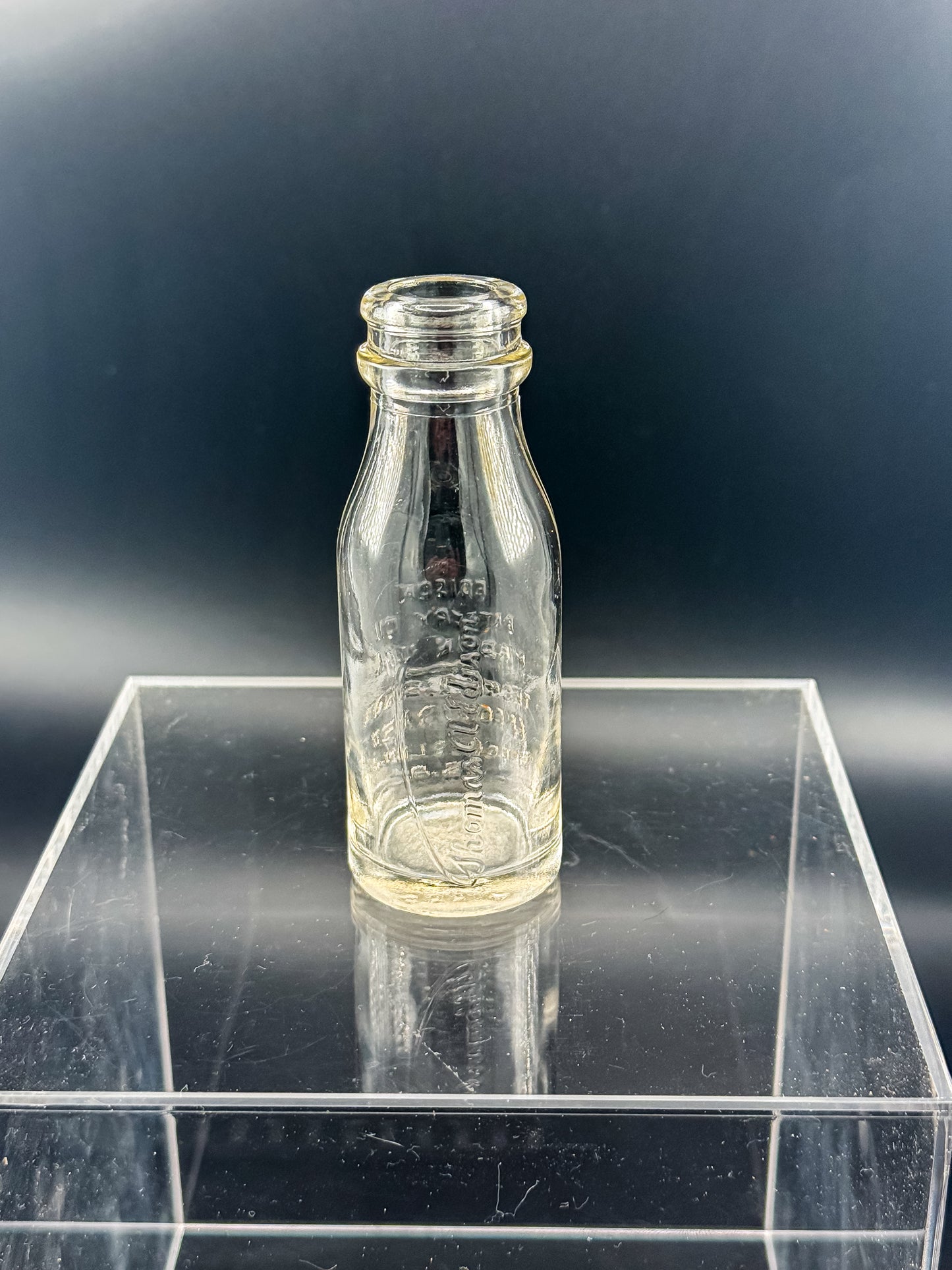 Vintage Thomas A. Edison Battery Oil Bottle, Embossed Glass Railroad Crossing Signal Bottle, Bloomfield NJ Industrial Americana