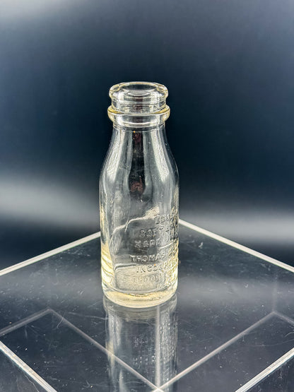Vintage Thomas A. Edison Battery Oil Bottle, Embossed Glass Railroad Crossing Signal Bottle, Bloomfield NJ Industrial Americana