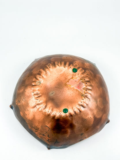 Craftsman Co. Hand-Hammered Copper Bowl with Scalloped Rim, Arts and Crafts Movement, No. 885