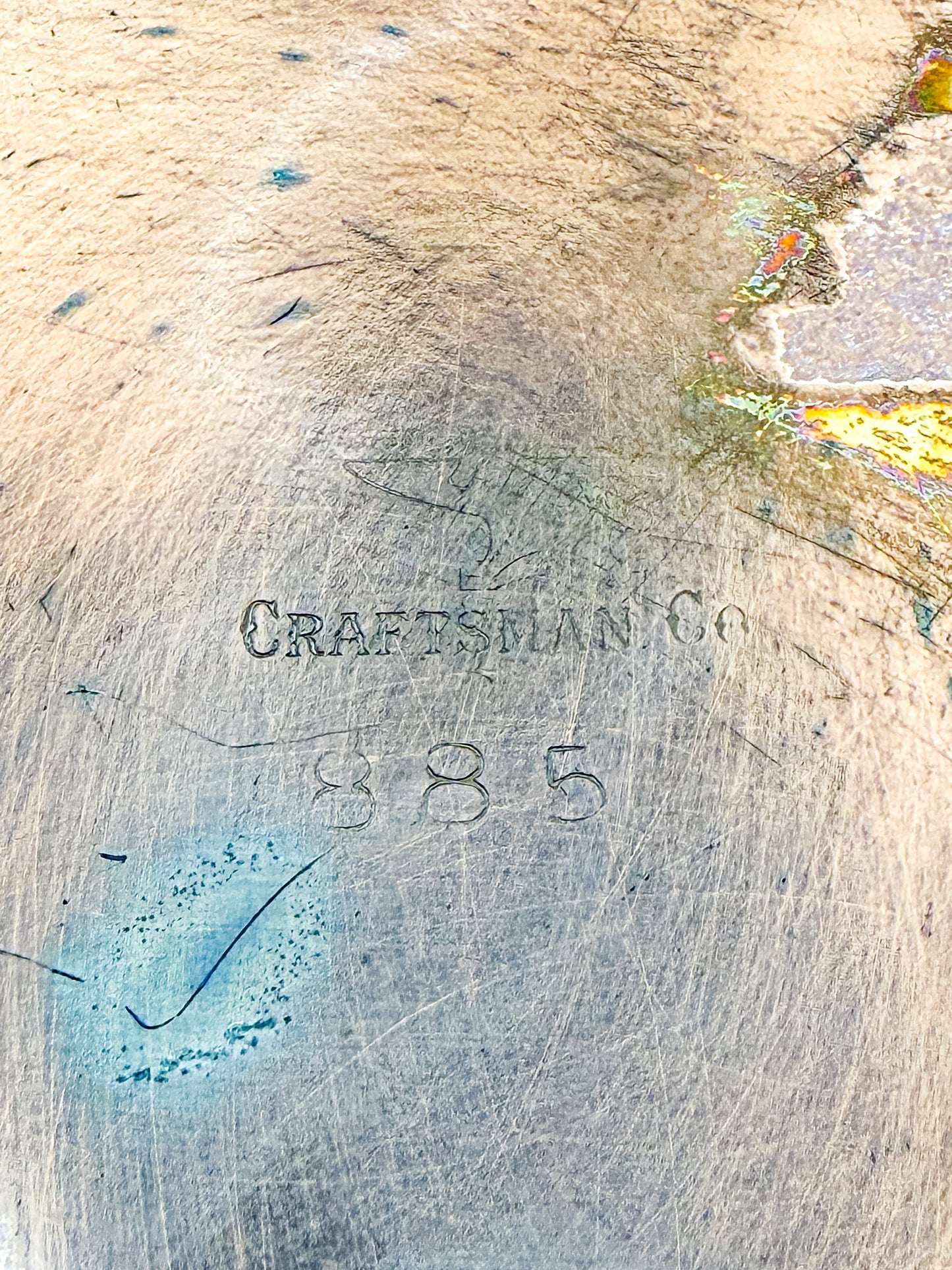 Craftsman Co. Hand-Hammered Copper Bowl with Scalloped Rim, Arts and Crafts Movement, No. 885
