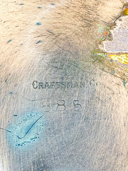 Craftsman Co. Hand-Hammered Copper Bowl with Scalloped Rim, Arts and Crafts Movement, No. 885