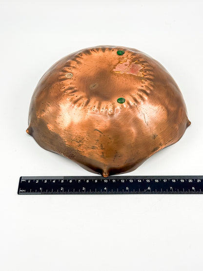 Craftsman Co. Hand-Hammered Copper Bowl with Scalloped Rim, Arts and Crafts Movement, No. 885