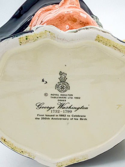 Vintage Royal Doulton George Washington Character Jug D6669 — 250th Anniversary Edition, 1982