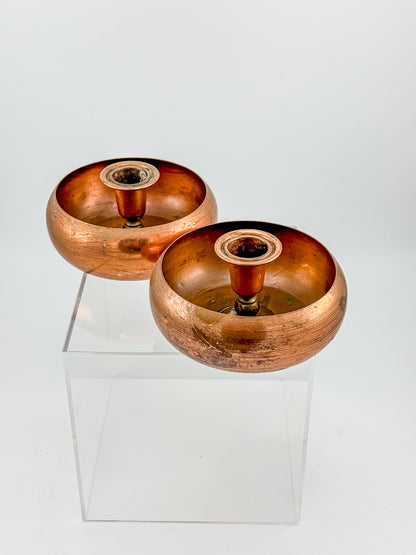 Vintage Coppercraft Guild Copper Candlestick Holders, Sold as a Pair with Natural Patina, Vintage Mid-Century
