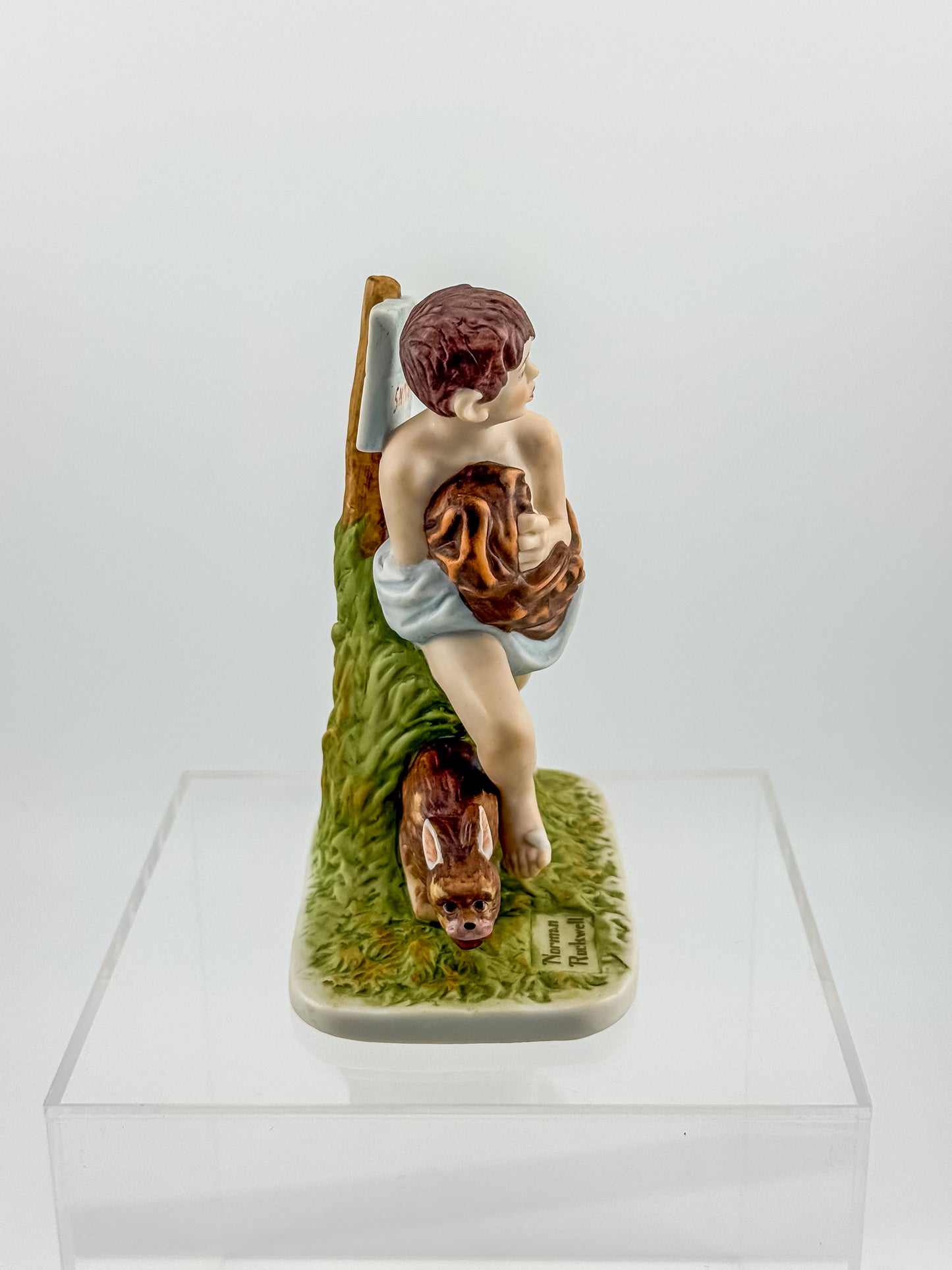 Norman Rockwell "No Swimming" Porcelain Figurine by Dave Grossman Creations, 1990 Saturday Evening Post Limited Edition