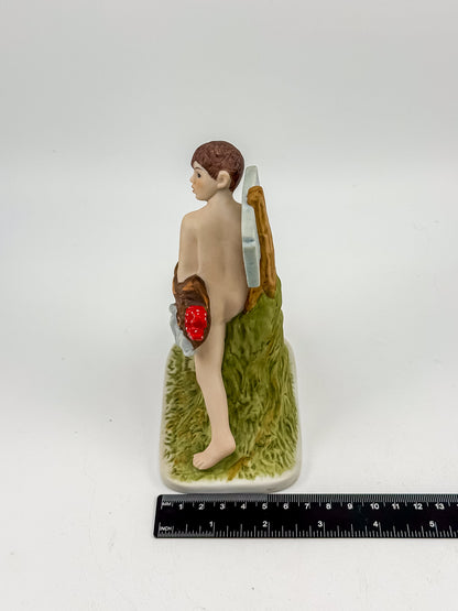 Norman Rockwell "No Swimming" Porcelain Figurine by Dave Grossman Creations, 1990 Saturday Evening Post Limited Edition