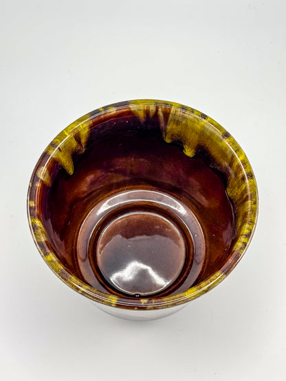 California Originals Drip Glaze Planter in Brown and Olive, 1960s–70s USA Pottery