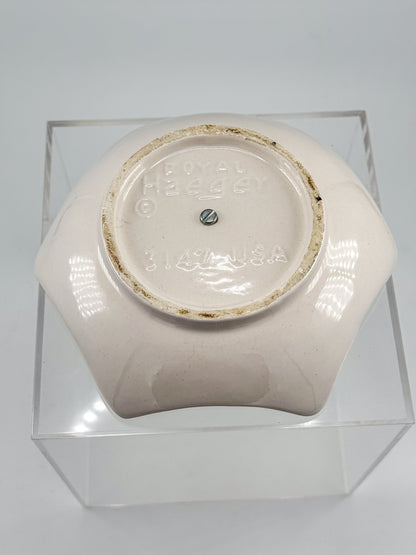 Royal Haeger Mid Century Modern Ceramic Candle Holder with Star-Shaped Scalloped Rim