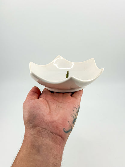 Royal Haeger Mid Century Modern Ceramic Candle Holder with Star-Shaped Scalloped Rim