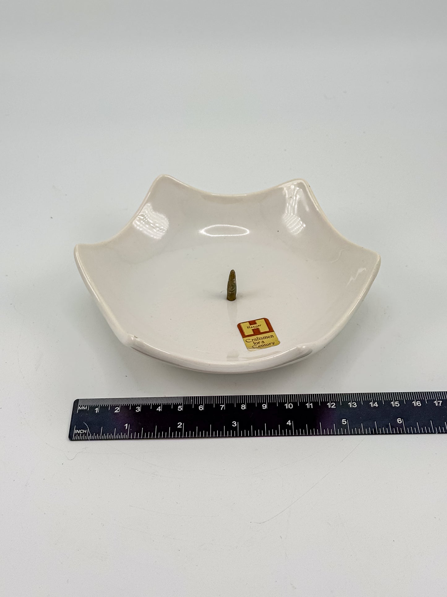 Royal Haeger Mid Century Modern Ceramic Candle Holder with Star-Shaped Scalloped Rim