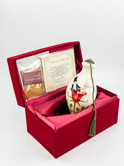 Ne'Qwa Art Clare Mackie Hand-Painted Glass Ornament, Bride and Groom in Rose, with Original Box and COA