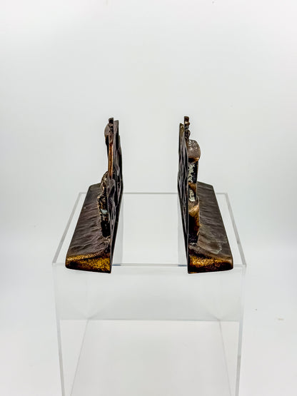 Vintage Hubley Cast Iron Horse-Drawn Stagecoach Bookends, Matched Pair Doorstops No. 379