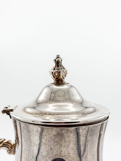 Vintage International Silver Co. Ornate Silver-Plate Teapot with Hinged Lid and Scroll Feet