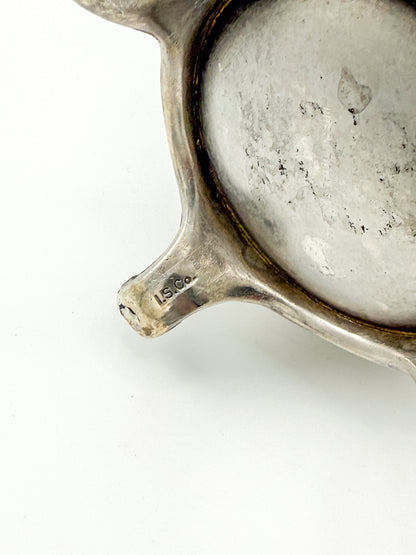 Vintage International Silver Co. Ornate Silver-Plate Teapot with Hinged Lid and Scroll Feet