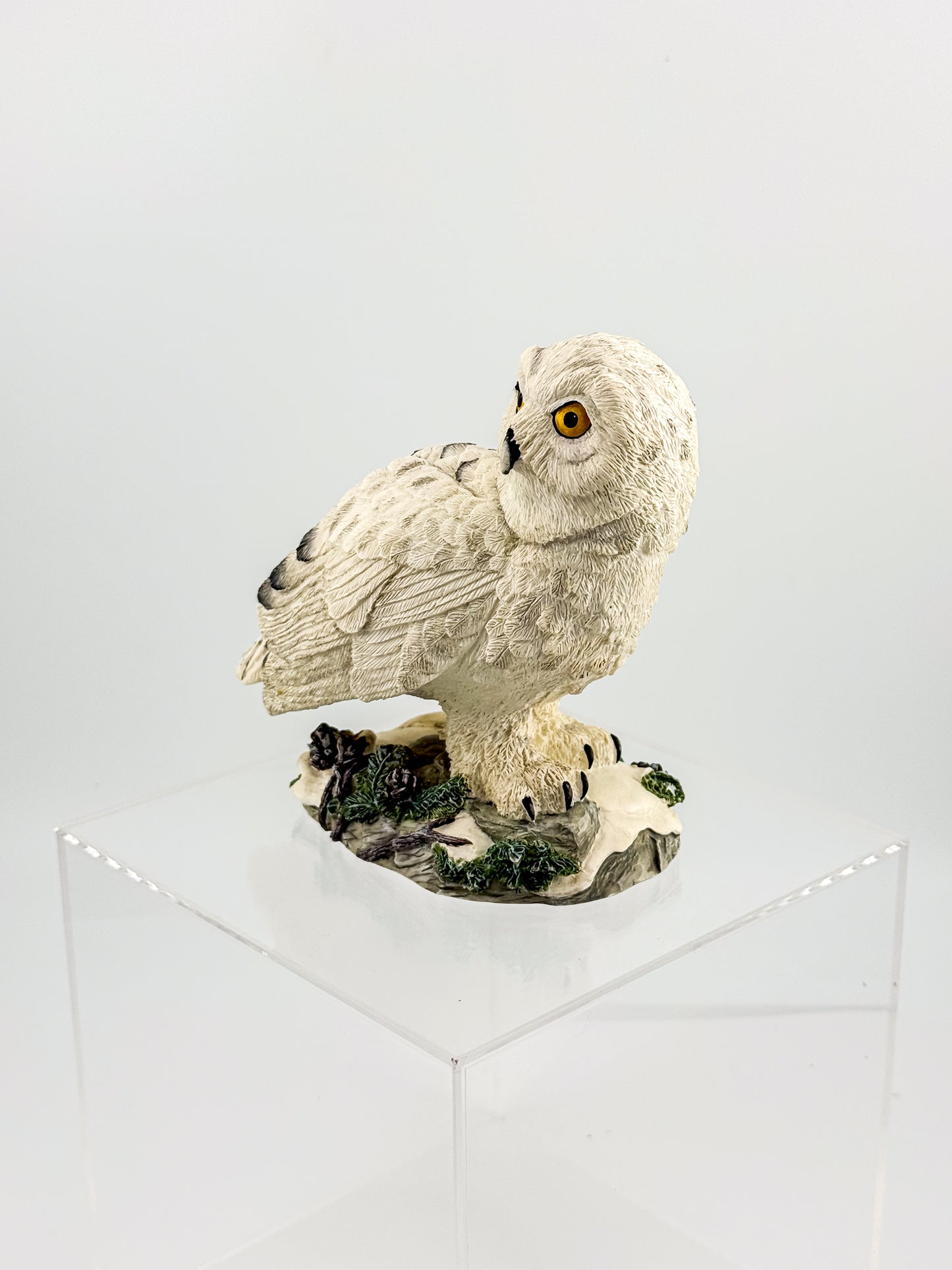Vintage Hamilton Collection Great Snowy Owl Sculpture, Masters of the Evening Wilderness, 1994