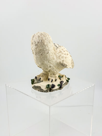 Vintage Hamilton Collection Great Snowy Owl Sculpture, Masters of the Evening Wilderness, 1994