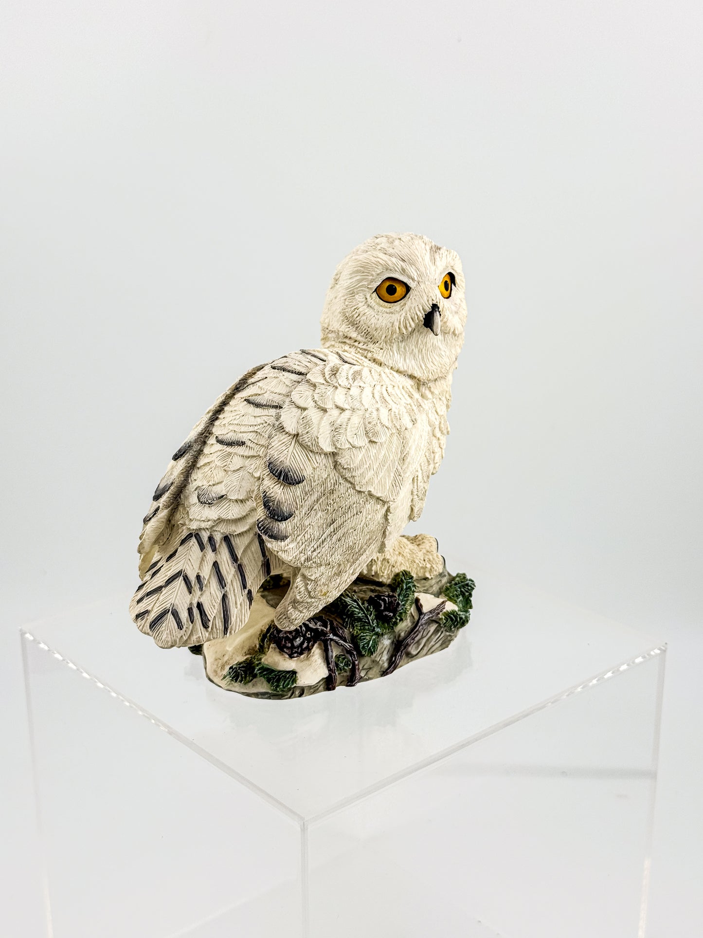 Vintage Hamilton Collection Great Snowy Owl Sculpture, Masters of the Evening Wilderness, 1994