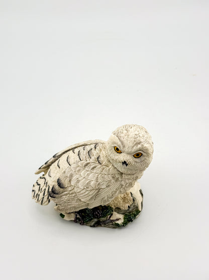 Vintage Hamilton Collection Great Snowy Owl Sculpture, Masters of the Evening Wilderness, 1994