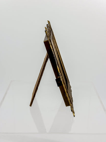 Vintage Florentine Style Gilt Brass Filigree Photo Frame with Easel Back, Made in Italy