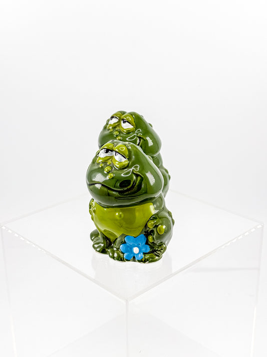 Vintage Holt Howard Smiling Green Frog Salt and Pepper Shakers, Made in Japan, Mid-Century Novelty Kitchen