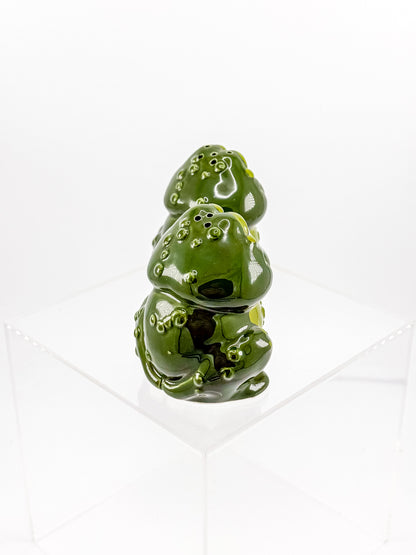 Vintage Holt Howard Smiling Green Frog Salt and Pepper Shakers, Made in Japan, Mid-Century Novelty Kitchen