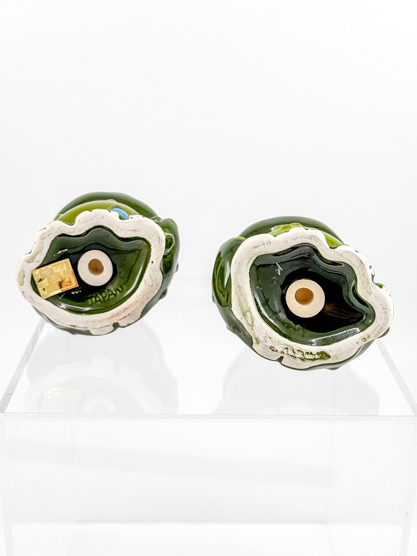 Vintage Holt Howard Smiling Green Frog Salt and Pepper Shakers, Made in Japan, Mid-Century Novelty Kitchen