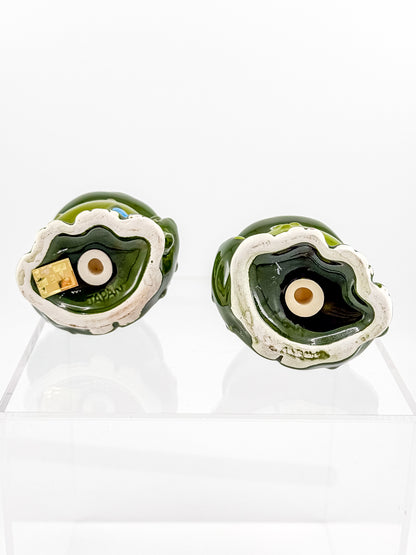 Vintage Holt Howard Smiling Green Frog Salt and Pepper Shakers, Made in Japan, Mid-Century Novelty Kitchen