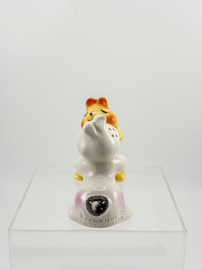 Vintage Van Tellingen Bunny Hug Salt and Pepper Shakers, 1950s Russ Berrie Hugger Set