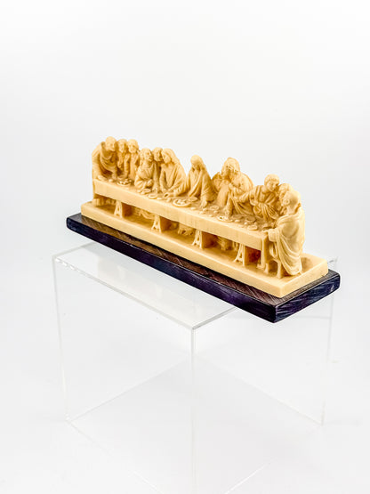 Vintage A. Santini Signed Italian Resin Last Supper Sculpture on Marble Base