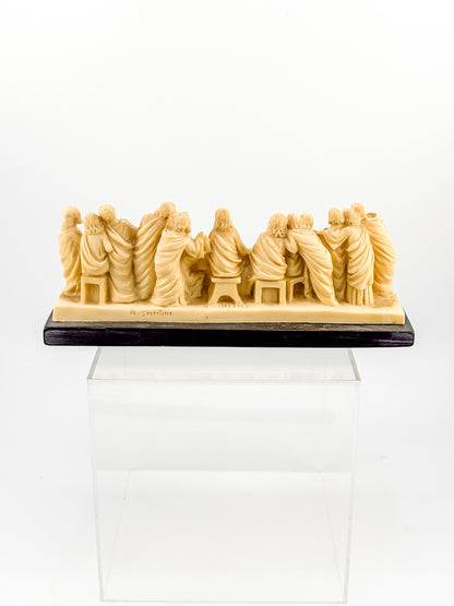 Vintage A. Santini Signed Italian Resin Last Supper Sculpture on Marble Base
