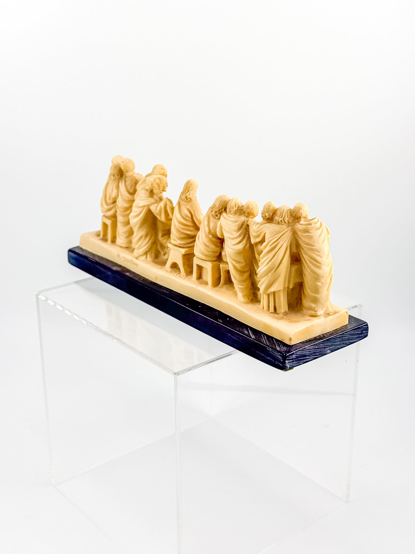 Vintage A. Santini Signed Italian Resin Last Supper Sculpture on Marble Base