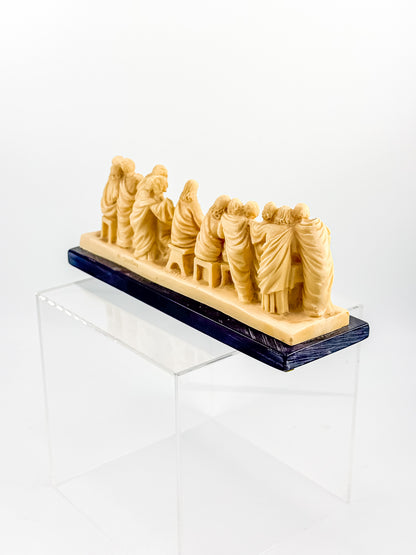 Vintage A. Santini Signed Italian Resin Last Supper Sculpture on Marble Base