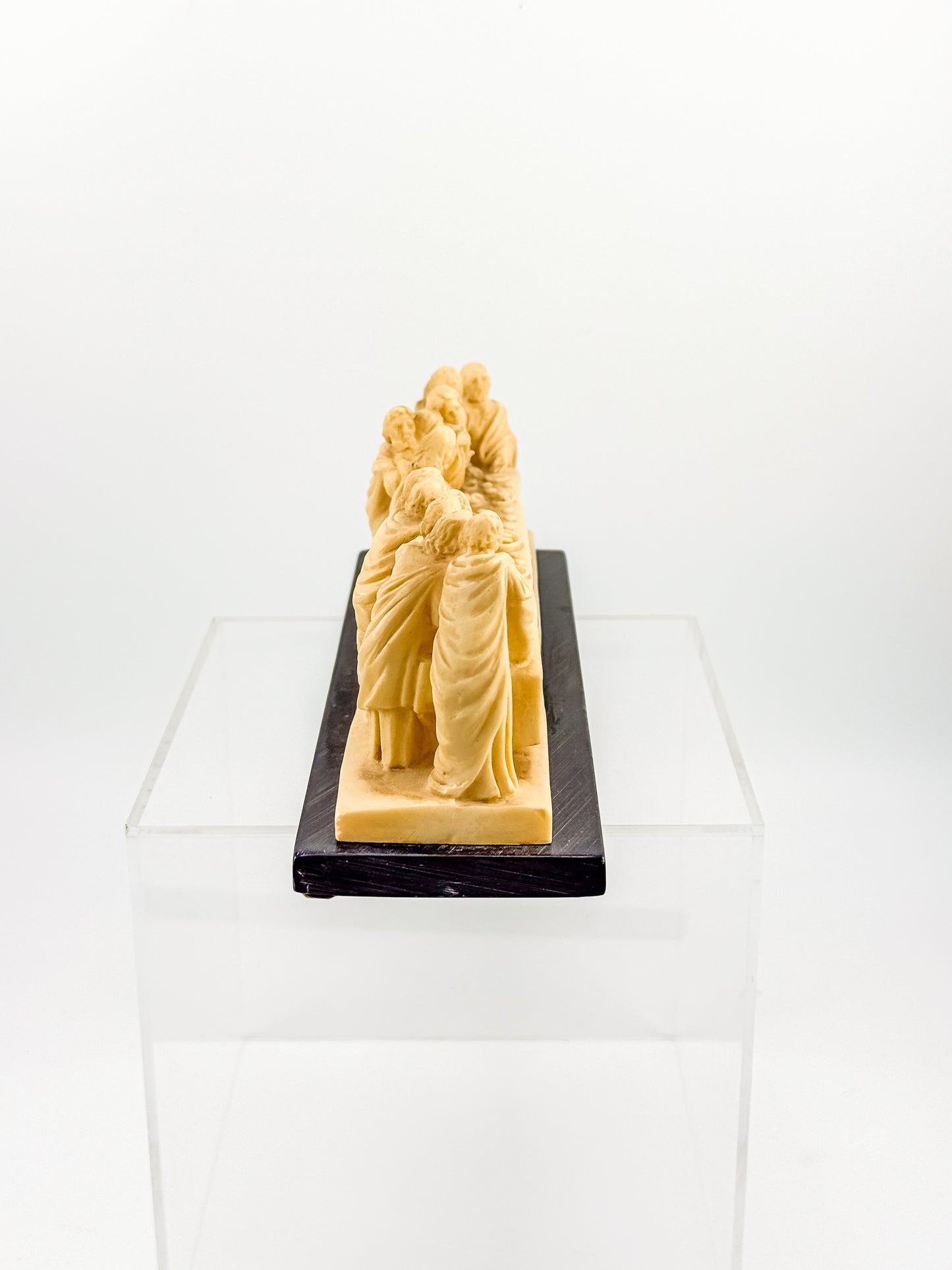 Vintage A. Santini Signed Italian Resin Last Supper Sculpture on Marble Base