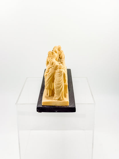Vintage A. Santini Signed Italian Resin Last Supper Sculpture on Marble Base