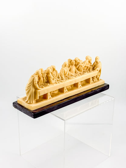 Vintage A. Santini Signed Italian Resin Last Supper Sculpture on Marble Base