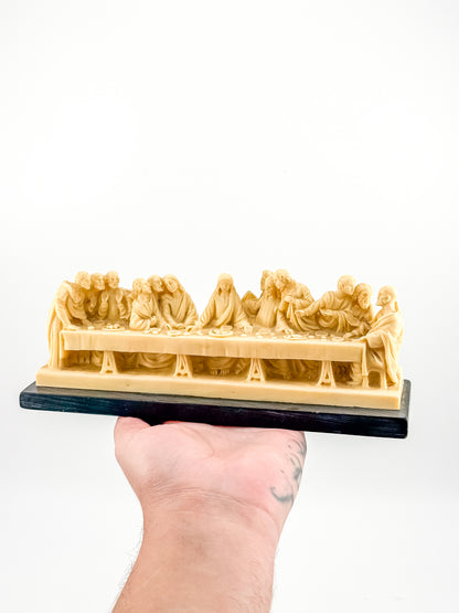 Vintage A. Santini Signed Italian Resin Last Supper Sculpture on Marble Base