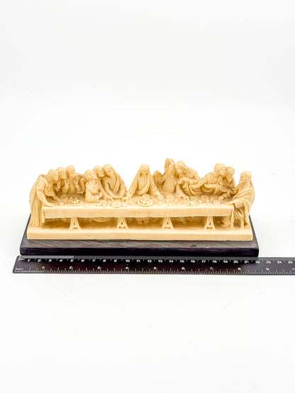 Vintage A. Santini Signed Italian Resin Last Supper Sculpture on Marble Base