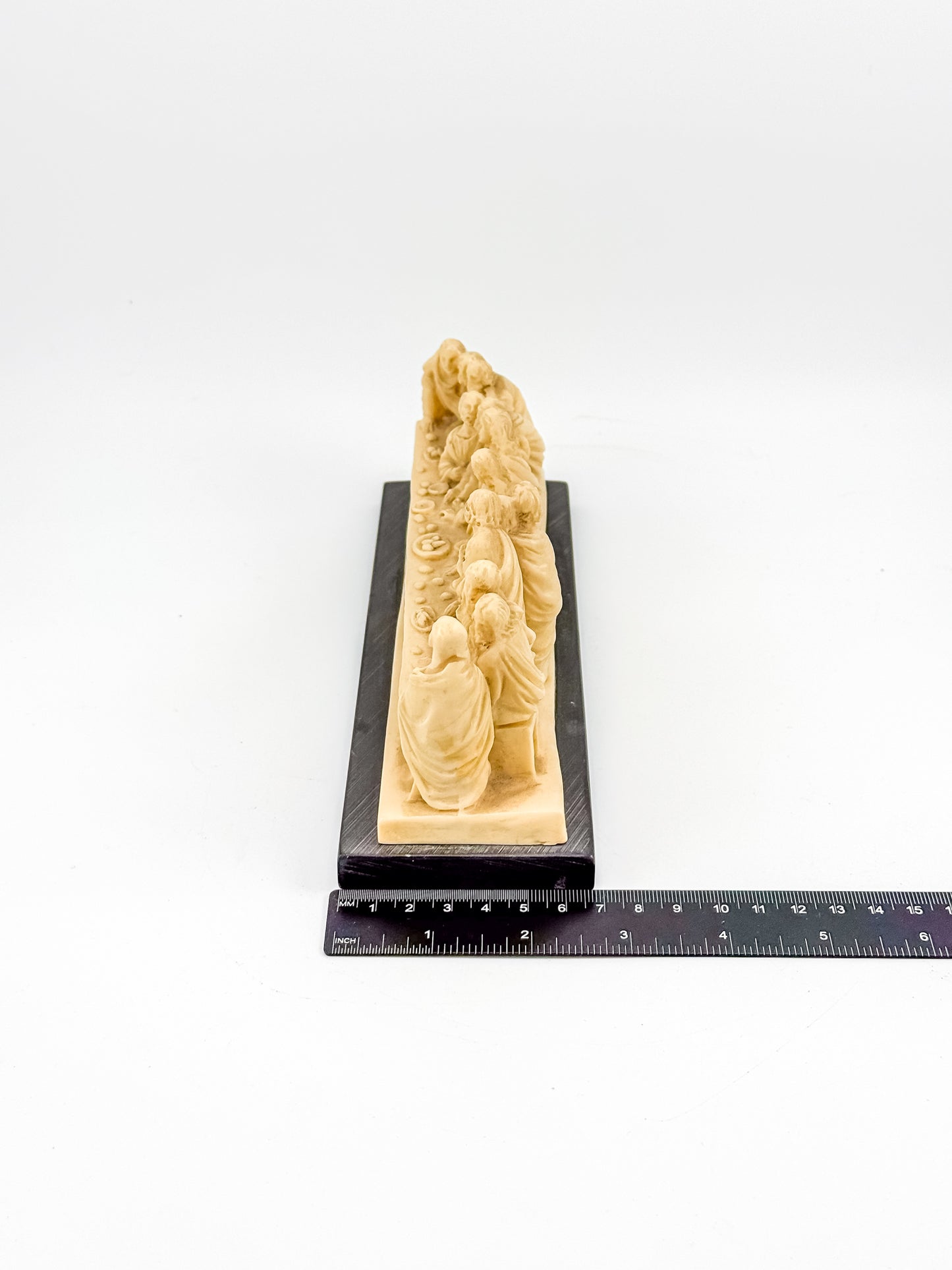 Vintage A. Santini Signed Italian Resin Last Supper Sculpture on Marble Base