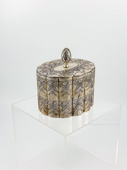 Vintage Silver-Plate Trinket Box with Red Velvet Lining and Hand-Engraved Floral Detail
