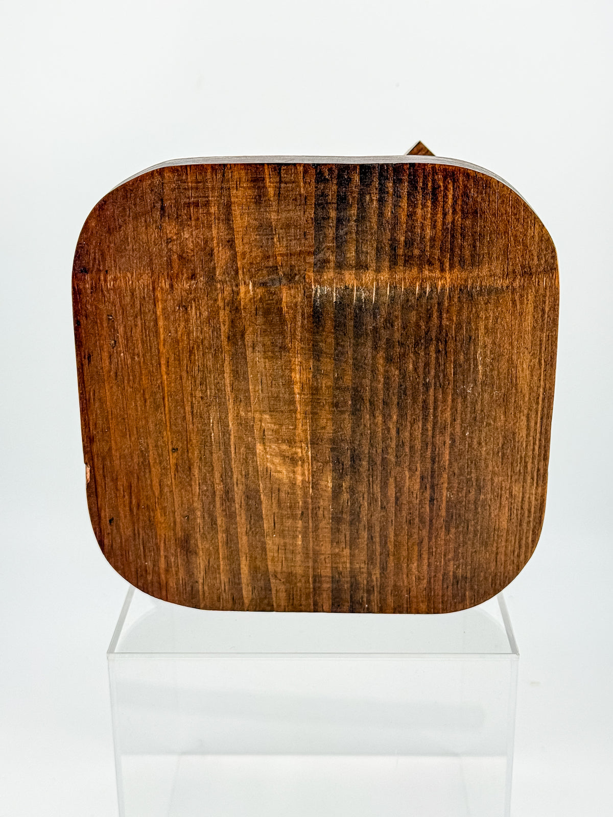 Vintage Mid-Century Modern Wood Napkin Holder and Salt Pepper Caddy with Spindle Rails